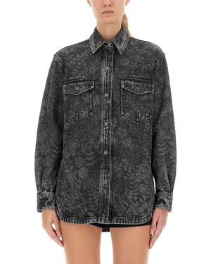 Golden Goose Ollie Boyfriens Shirt With Laser Flowers - Black