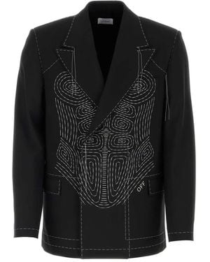 Off-White c/o Virgil Abloh Stretch Polyester Blend Blazer - Black