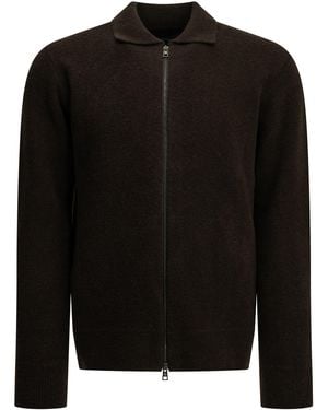 Tagliatore Wool Sweater With A Zipper - Black
