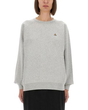 Vivienne Westwood Raglan Sleeve Cotton Sweatshirt - Grey