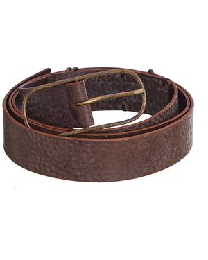 Ziggy Chen Oval Buckle Belt - Brown