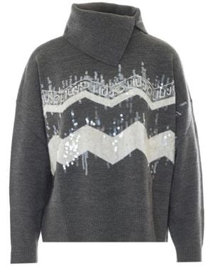 Liu Jo Charcoal Cotton Jumper - Grey
