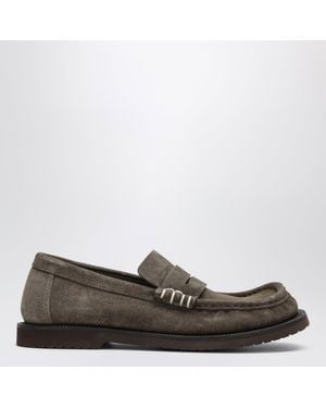 JW Anderson Dark Taupe Suede Loafers - Brown