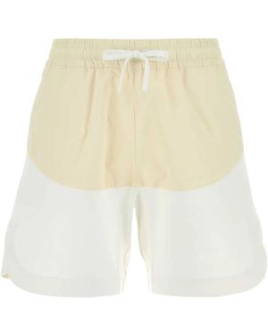 Herno Two-Tone Stretch Cotton Blend And Nylon Shorts - Multicolour