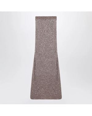 Balenciaga Light/ Maxi Skirt With Sequins - Brown