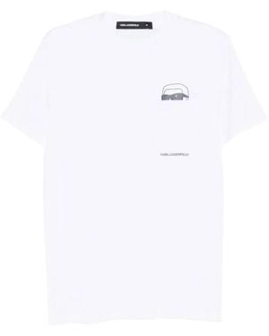 KARL LAGERFELD Logo-Print T-Shirt - White