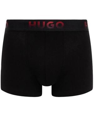 HUGO 3Pack Boxer Shorts With Logo - Black
