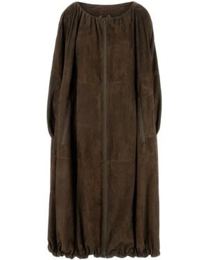 Ferragamo Cappa Suede Elastico Lunga - Brown