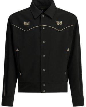 Needles Piping Cowboy Polyester Polyurethane Polyester Overshirt Jacket - Black
