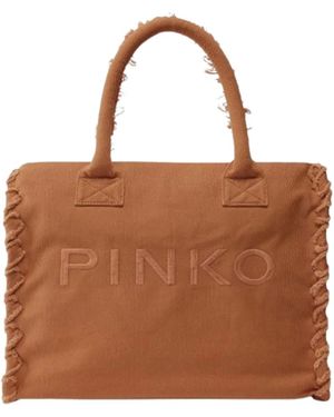 Pinko Cotton Handbag - Brown