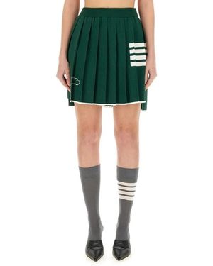 Thom Browne Pleated Mini Skirt - Grün
