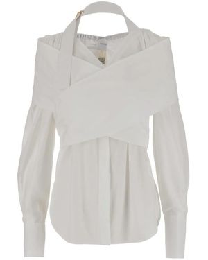Patou Crossbanded Blouse - Weiß