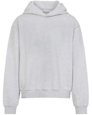 Acne Studios Classic Hooded Sweatshirt With Bold Branding - Weiß