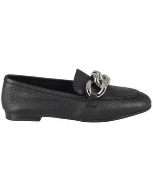 Casadei Hammered Calf Leather Moccasin - Schwarz