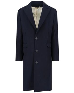Golden Goose Wool Blend Coat With Star Logo - Blau