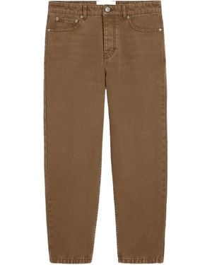 Ami Paris Jean Marron Coupe Fusele En Coton - Braun