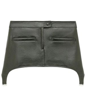 Courreges Vinyl Suspenders Mini Skirt - Grün