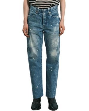 Tanaka Straight Jean Trousers With Faded Wash - Blau