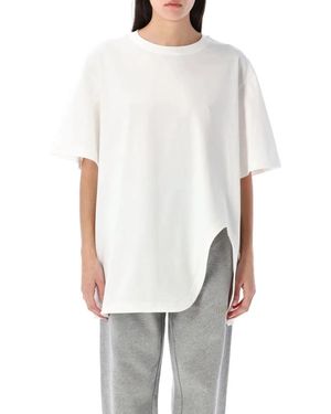 The Attico Asymmetrical Hem Oversize T-Shirt - Weiß