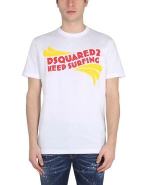 DSquared² Bold Logo Print T-Shirt - Weiß