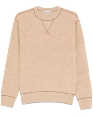 Jacob Cohen Textured Cotton Crew-Neck Sweater - Natur