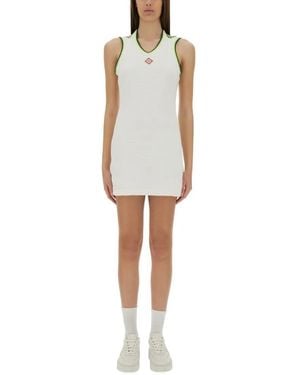 CASABLANCA Textured Tennis Dress With Sporty Neckline - Weiß