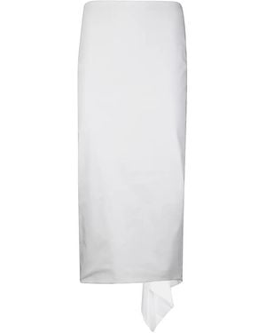 THE LATEST High-Waisted Stretch Cotton Midi Skirt - Weiß