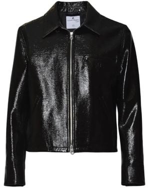 Courreges Vinyl Officer Jacket - Schwarz