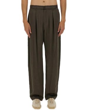 Lemaire High-Waisted Relaxed Pants With Front Pleats - Grün