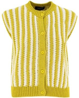 Fabiana Filippi Striped Cotton Gilet With Button-Down Front - Gelb
