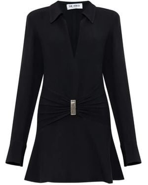 The Attico Mini Dress With Deep V-Neckline - Schwarz