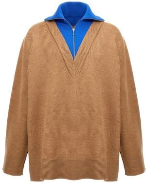 Jil Sander Half Zip Sweater - Orange