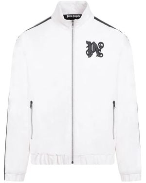 Palm Angels Monogram Off Leather Jacket - Weiß