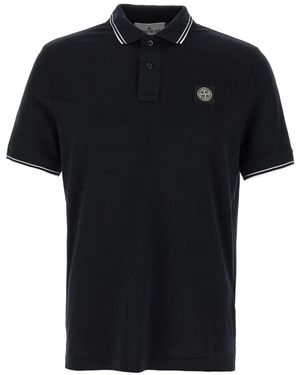 Stone Island Logo Patch Polo Shirt - Schwarz