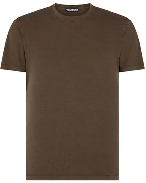 Tom Ford Khaki Crew Neck T-Shirt - Braun