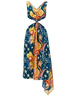 Marni 'No Vacancy Inn' Capsule High Summer Long Dress - Blau
