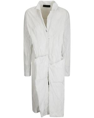 Maria Calderara Long Wrinkled Effect Trench Coat - Weiß