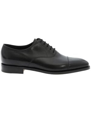 John Lobb Hand-Sewn Calf Leather Oxford Shoes - Schwarz