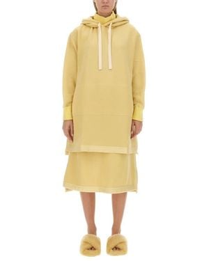 Jil Sander Relaxed-Fit Oversized Hoodie With Drawstring Closu - Gelb