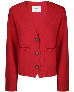 Lisa Yang Short V-Neck Cashmere Cardigan With Button Closure - Rot