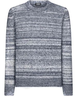 Dondup Textured Knitwear With Classic Crew Neck - Blau