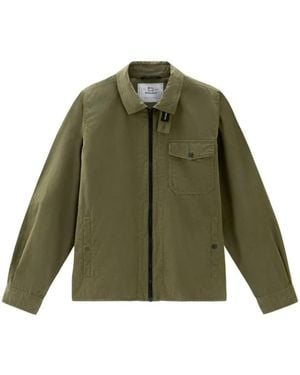 Woolrich Cotton Gabardine Oversized Shirt - Grün