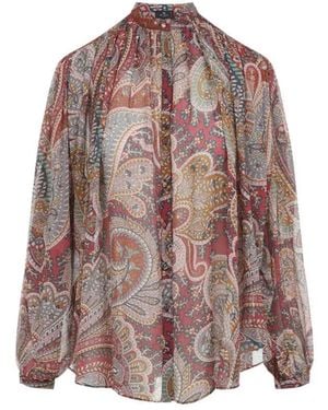 Etro Paisley Pattern Silk Shirt - Braun