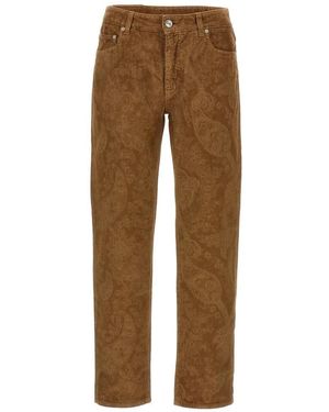Etro Paisley' Velvet Pants - Braun