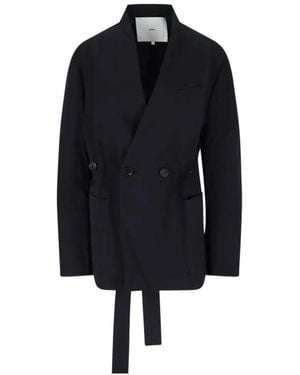 Setchu Double-Breasted Blazer – - Blau