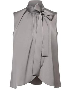 Blanca Vita Sleeveless Top With High Collar - Grau