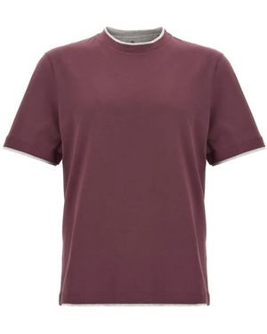 Brunello Cucinelli Double Layer T-Shirt - Lila