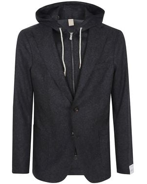 Eleventy Integrated Hooded Jacket - Blau