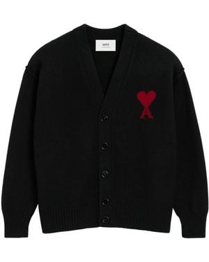Ami Paris Ami De Coeur Cardigan - Schwarz