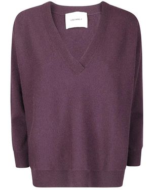 Lisa Yang Lightweight Cashmere Sweater With Contrast Trim An - Lila